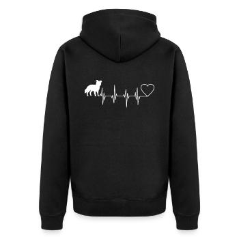 Border collie heartbeat gift - Unisex Premium Organic Zip Hoodie - black - Back - Nico (187cm)