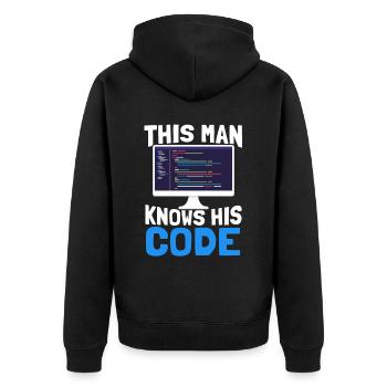 Programmeur Coder Développeur de logiciels - Veste à capuche bio Premium Unisexe - noir - Dos - Nico (187cm)