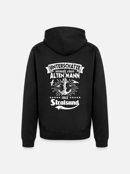 Stralsund - Unisex Premium Bio Zip Hoodie - Schwarz