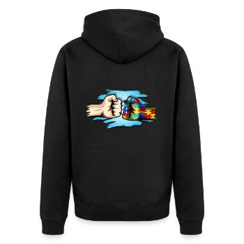 Autisme Cadeau Autiste Asperger TDAH Autisme - Veste à capuche bio Premium Unisexe - noir - Dos - Nico (187cm)