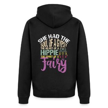 Mouvement Hippie Paix Fleur Pouvoir Paix - Veste à capuche bio Premium Unisexe - noir - Dos - Nico (187cm)