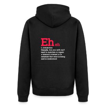 Kanada - Unisex Premium Bio Zip Hoodie - Schwarz - Hinten - Nico (187cm)