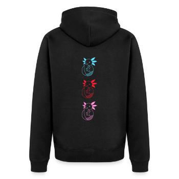 Süßes Axolotl Liebhaber Ambystoma Haustiere - Unisex Premium Bio Zip Hoodie - Schwarz - Hinten - Nico (187cm)
