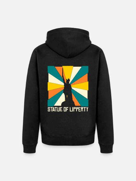 Hermann Monument Retro Detmold Lippe - Unisex Premium Organic Zip Hoodie - black