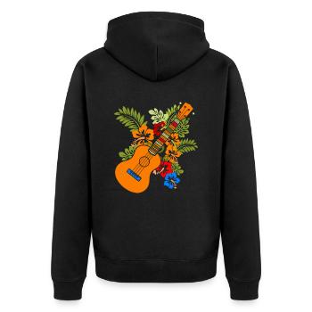 Ukulélé - Veste à capuche bio Premium Unisexe - noir - Dos - Nico (187cm)