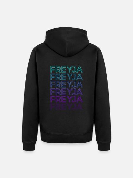 Freyja Goddess Wicca Pagan Retro - Unisex Premium Organic Zip Hoodie - black