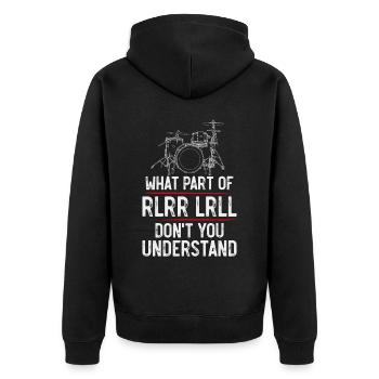 Drummer Drum Set Vintage What Part - Unisex Premium Bio Zip Hoodie - Schwarz - Hinten - Nico (187cm)