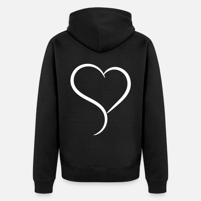 Noble Cœur Blanc - Veste à capuche bio Premium Unisexe - noir