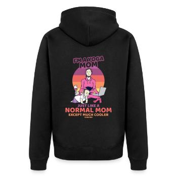 Je suis une maman de yoga - Veste à capuche bio Premium Unisexe - noir - Dos - Nico (187cm)