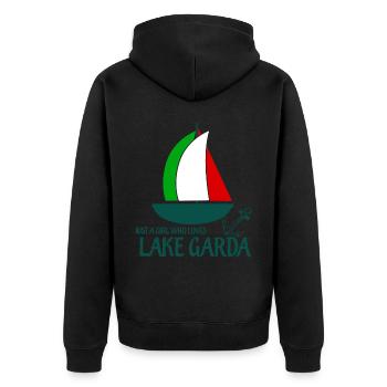 Gardasee Lake Garda Girl Lago di Garda - Unisex Premium Organic Zip Hoodie - black - Back - Nico (187cm)