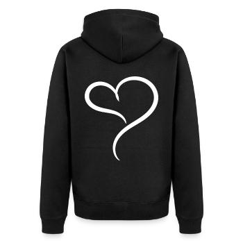 Cœur Noble Blanc - Veste à capuche bio Premium Unisexe - noir - Dos - Nico (187cm)