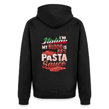 Italian pasta sauce Italian cuisine - Unisex Premium Organic Zip Hoodie - black - Back - Nico (187cm)