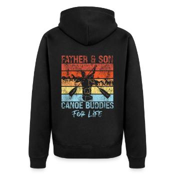 Sprint Canoe Canoeing Son Father - Unisex Premium Bio Zip Hoodie - Schwarz - Hinten - Nico (187cm)