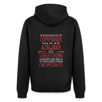 Azawakh Commands paw - Unisex Premium Bio Zip Hoodie - Schwarz - Hinten - Nico (187cm)