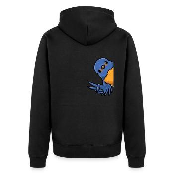Hut Singer Bird - Unisex Premium Organic Zip Hoodie - black - Back - Nico (187cm)