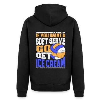 Volleyball player Volleyball - Unisex Premium Organic Zip Hoodie - black - Back - Nico (187cm)