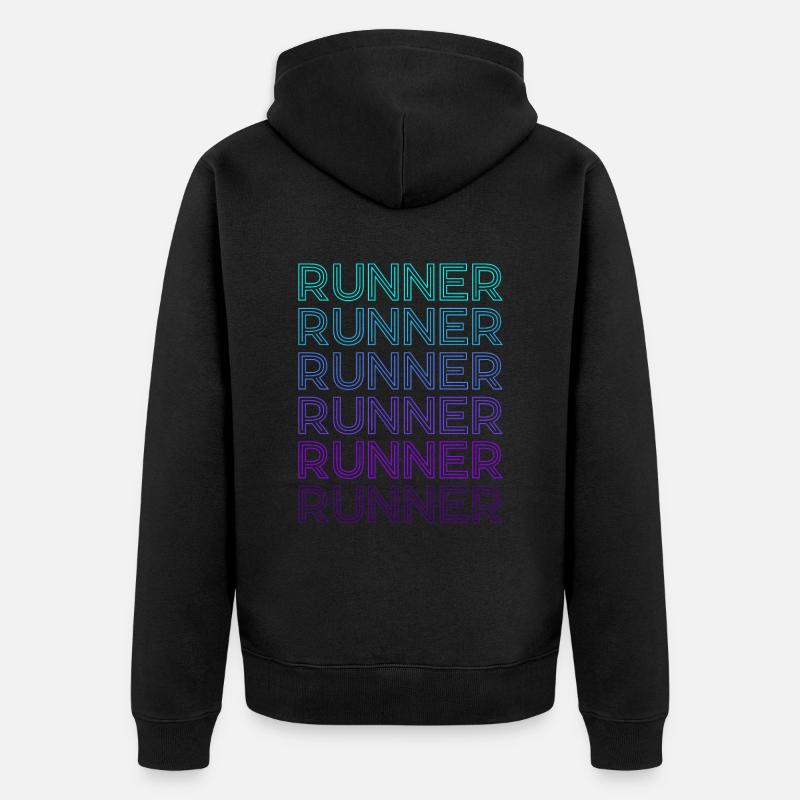 Coureurs Marathon Run Rétro - Veste à capuche bio Premium Unisexe - noir