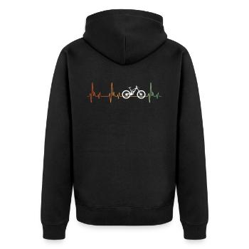 Rétro Downhill Bike Heartbeat - Veste à capuche bio Premium Unisexe - noir - Dos - Nico (187cm)