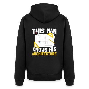 Architecte - Veste à capuche bio Premium Unisexe - noir - Dos - Nico (187cm)