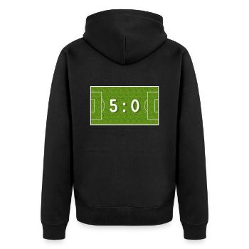 5 : 0 - 50 anniversaire 50 ans de football - Veste à capuche bio Premium Unisexe - noir - Dos - Nico (187cm)