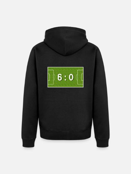 6 : 0 - 60 Geburtstag 60 Jahre Fußball - Premium økologisk unisex-hættejakke - sort
