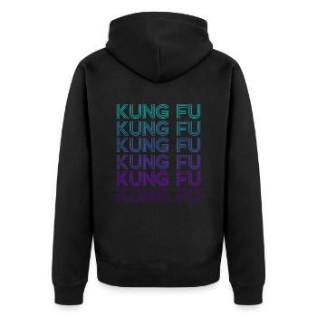 Kung Fu Rétro - Veste à capuche bio Premium Unisexe - noir - Dos - Nico (187cm)