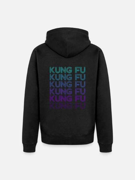 Kung Fu Retro - Unisex Premium Organic Zip Hoodie - black