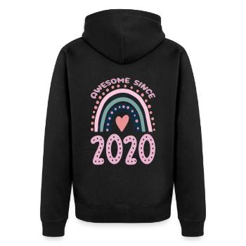 Fantastisch Seit 2020 - Unisex Premium Bio Zip Hoodie - Schwarz - Hinten - Nico (187cm)