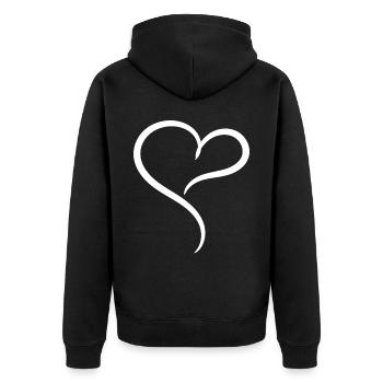 Noble Cœur Blanc - Veste à capuche bio Premium Unisexe - noir - Dos - Nico (187cm)