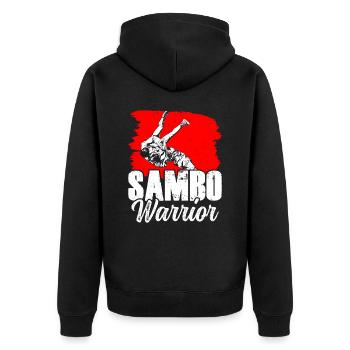 Sambo Warrior Martial Arts Training Martial Arts - Unisex Premium Organic Zip Hoodie - black - Back - Nico (187cm)