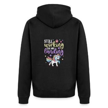 Verletzung Armbruch Unfall Verletzt Geschenk - Unisex Premium Bio Zip Hoodie - Schwarz - Hinten - Nico (187cm)
