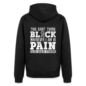 Cette chemise devient noire chaque fois que j’ai mal - Veste à capuche bio Premium Unisexe - noir - Dos - Nico (187cm)
