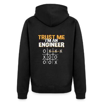 Trust Me Engineer Tic Tac Toe Engineering - Unisex Premium Bio Zip Hoodie - Schwarz - Hinten - Nico (187cm)