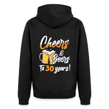 Acclamations et bières à 30 ans 30 anniversaire - Veste à capuche bio Premium Unisexe - noir - Dos - Nico (187cm)