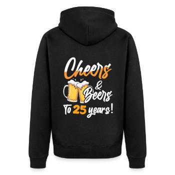 Acclamations et bières à 25 ans 25 anniversaire - Veste à capuche bio Premium Unisexe - noir - Dos - Nico (187cm)