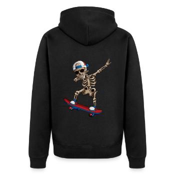 Skateboard Skating Skeleton fait danser le dabbing - Veste à capuche bio Premium Unisexe - noir - Dos - Nico (187cm)