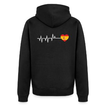 Espana Heartbeat Cadeau - Veste à capuche bio Premium Unisexe - noir - Dos - Nico (187cm)