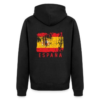Espana espagne drapeau cadeau enraciné - Veste à capuche bio Premium Unisexe - noir - Dos - Nico (187cm)