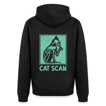 Cat Scan Radiologe Radiologischer Technologe - Unisex Premium Bio Zip Hoodie - Schwarz - Hinten - Nico (187cm)
