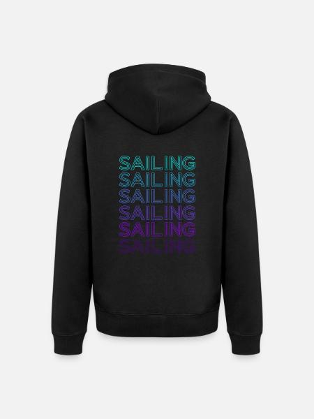 Sailing Retro - Unisex Premium Organic Zip Hoodie - black