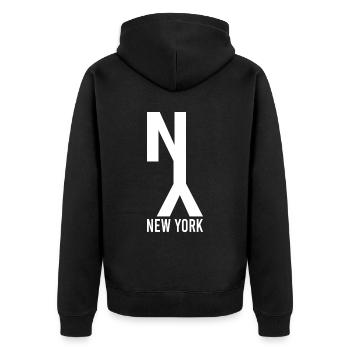 New York - Veste à capuche bio Premium Unisexe - noir - Dos - Nico (187cm)