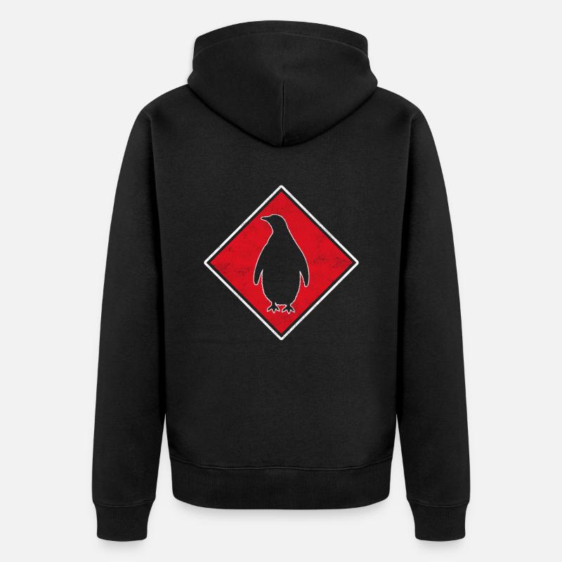 Logo du pingouin - Veste à capuche bio Premium Unisexe - noir