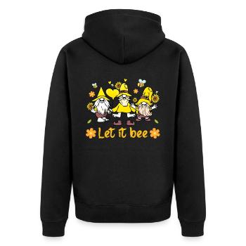 Let It Bee Bee - Unisex Premium Bio Zip Hoodie - Schwarz - Hinten - Nico (187cm)