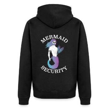 Meerjungfrau - Unisex Premium Bio Zip Hoodie - Schwarz - Hinten - Nico (187cm)
