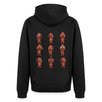 Irish Setter Hund Irischer Roter Setter - Unisex Premium Bio Zip Hoodie - Schwarz - Hinten - Nico (187cm)