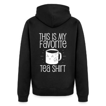 Favorite tea shirt, tea, tea drinker - Unisex Premium Organic Zip Hoodie - black - Back - Nico (187cm)