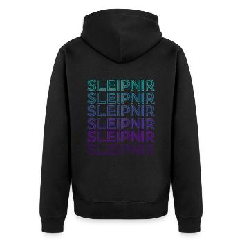 Sleipnir Nordisch Odin Pferd Wikinger Retro - Unisex Premium Bio Zip Hoodie - Schwarz - Hinten - Nico (187cm)