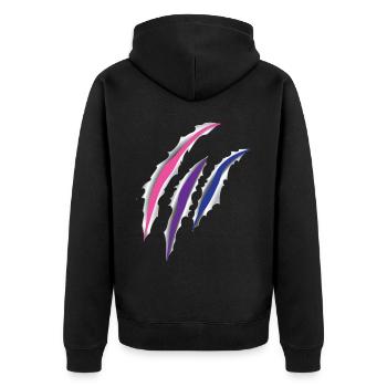 Bisexuel Bi Pride Flag Scratch - Veste à capuche bio Premium Unisexe - noir - Dos - Nico (187cm)