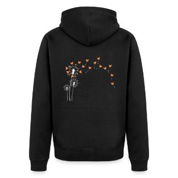 Fleur d’animal - Poulet de pissenlit - Veste à capuche bio Premium Unisexe - noir - Dos - Nico (187cm)