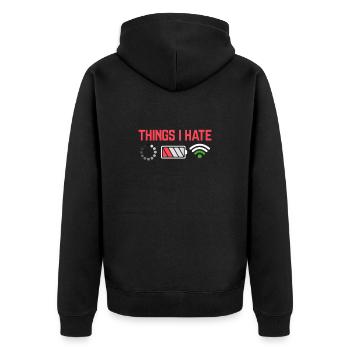 Computer - Unisex Premium Bio Zip Hoodie - Schwarz - Hinten - Nico (187cm)